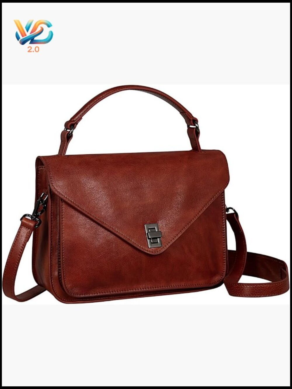 Genuine Leather Satchel Shoulder Bag Crossbody Handbag for Women